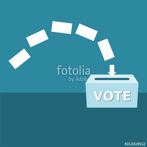 500x500 Voting Box Vector Illustration With Inserting Paper Sheet, Ballot