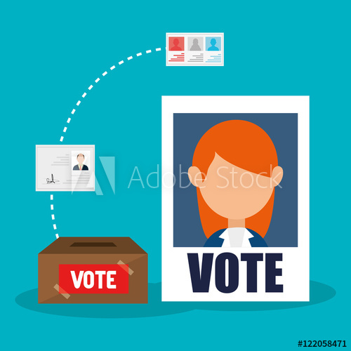 500x500 Avatar Woman Political Candidate Placard And Vote Carton Box