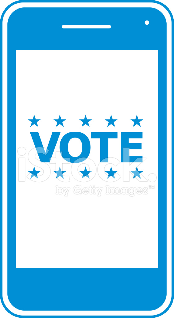 562x1024 Blue Vote Smart Phone Icon Stock Vector