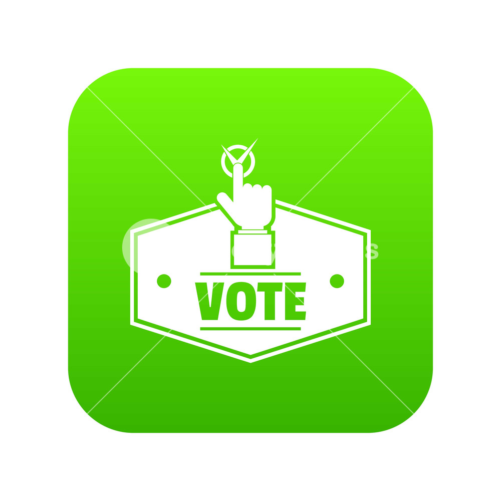 1000x1000 Vote Icon Green Vector Isolated On White Background Royalty Free