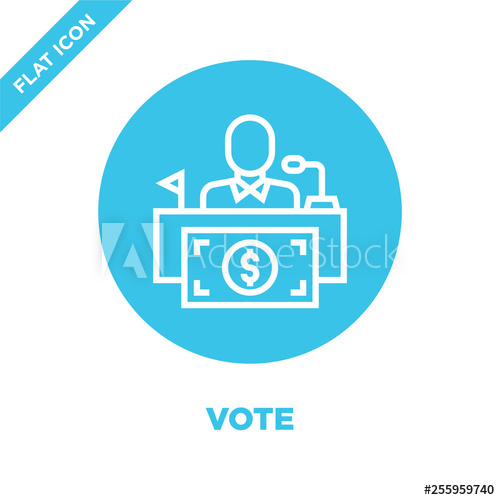 500x500 Vote Icon Vector From Corruption Elements Collection Thin Line