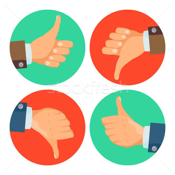 600x600 Thumbs Up, Down Icons Vector Business Hands Social Media Network