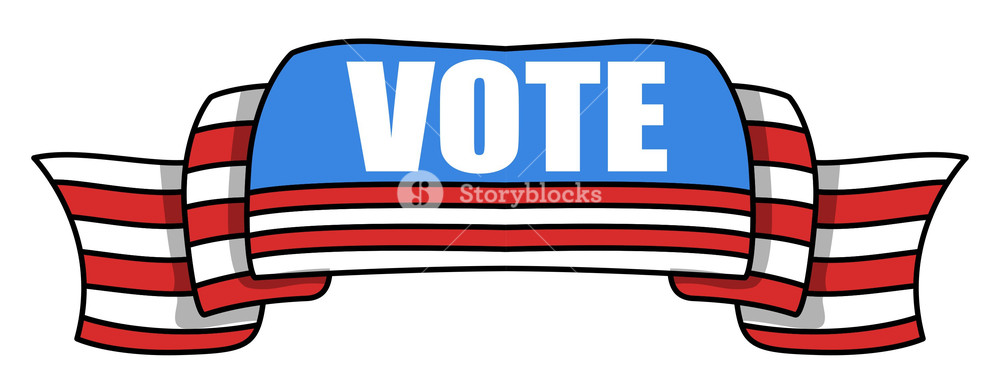 1000x391 Vote Vector Ribbon Vector Election Day Vector Illustration Royalty