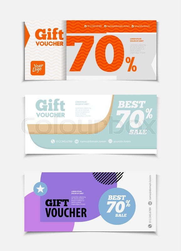 577x800 Gift Voucher Vector Set Sale Voucher Stock Vector Colourbox
