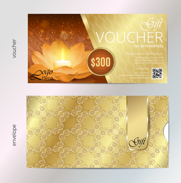 600x609 Golden Diwali Festival Gift Voucher Vector Template Free Download