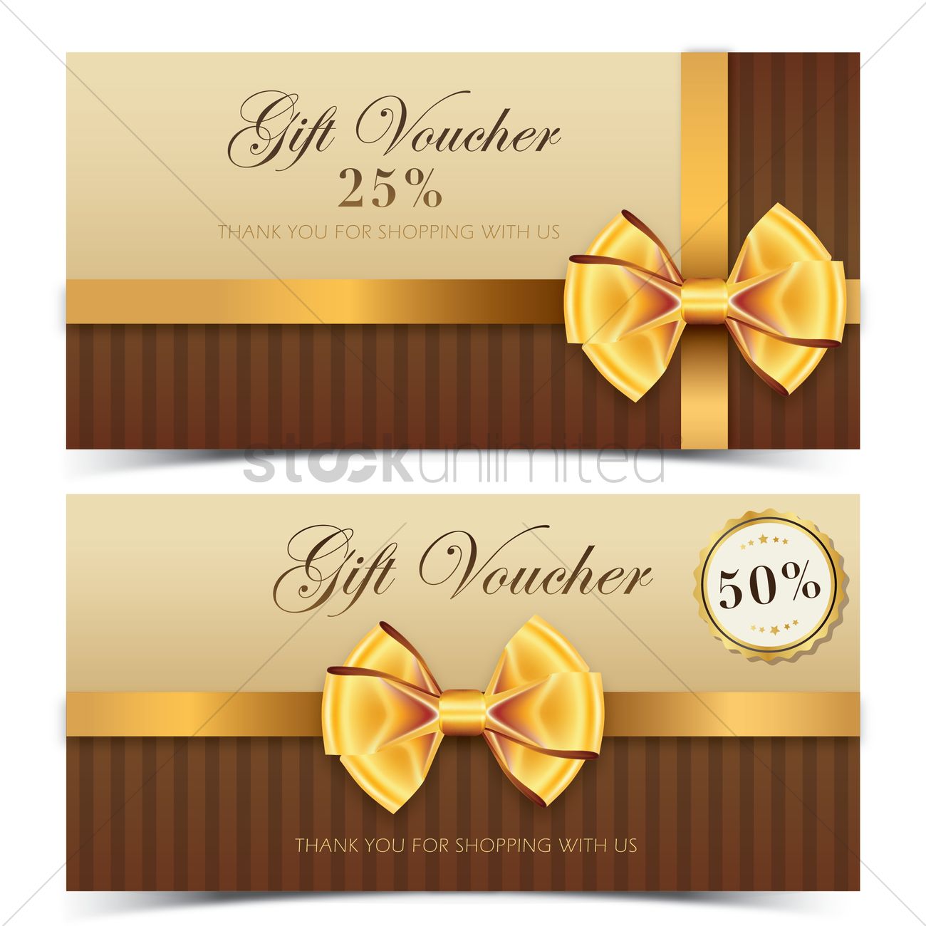1300x1300 Two Classic Gift Voucher Vector Image