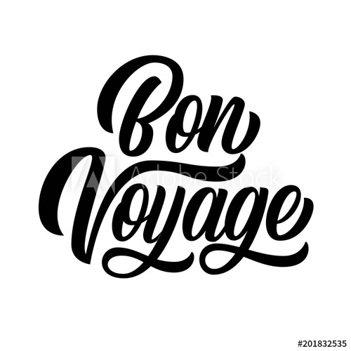 Bon Voyage Hand Lettering, Brush Calligraphy, Isolated On White 500x500 Bon Voyage Hand Lettering, Brush Calligraphy, Isolated On White