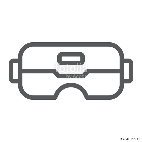 500x500 Vr Glasses Line Icon, Game And Play, Vr Mask Sign, Vector Graphics