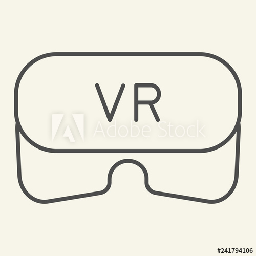 500x500 Virtual Reality Helmet Thin Line Icon Vr Glasses Vector