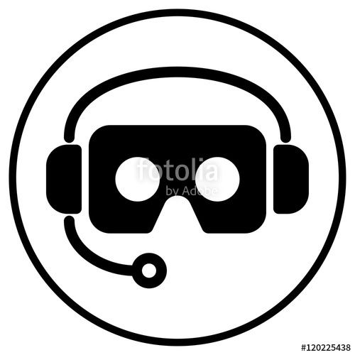 500x500 Cardboard Virtual Reality Vr Glasses And Headphone Icon Logo