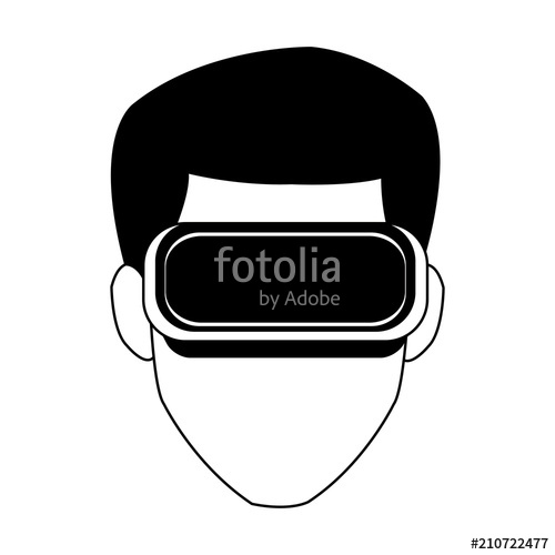 500x500 Man With Vr Glasses Vector Illustration Graphic Design Vector