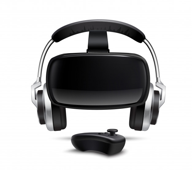 626x556 Vr Headset Headphones Gamepad Realistic Image Vector Free Download