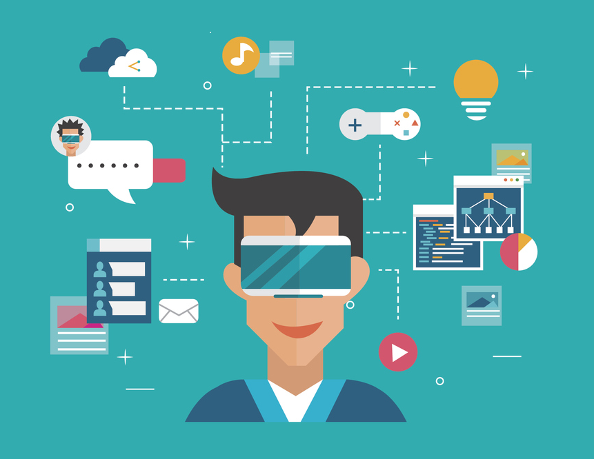 861x666 Vr Vector Graphic