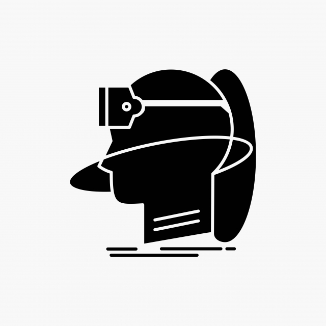 640x640 Human Man Reality User Virtual Vr Glyph Icon Vector Isolat