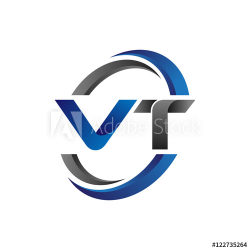 500x500 Simple Modern Initial Logo Vector Circle Swoosh Vt