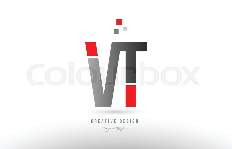 800x514 Red Grey Alphabet Letter Vt V T Logo Stock Vector Colourbox