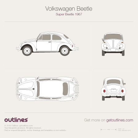 448x449 Volkswagen Beetle Super Beetle Sedan Drawings