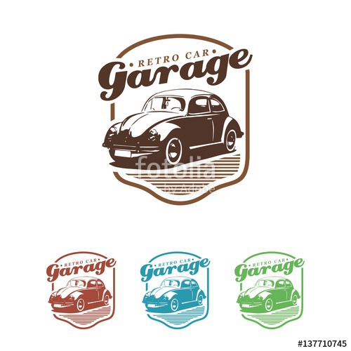 500x500 Vw Beetle Classic Retro Car Logo Illustration Stock Image