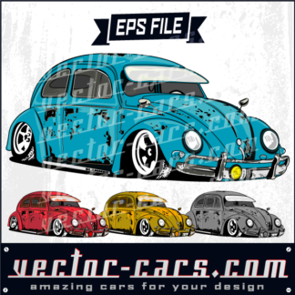 324x324 Ratty Slammed Vw Bug Clipart Vector Vector