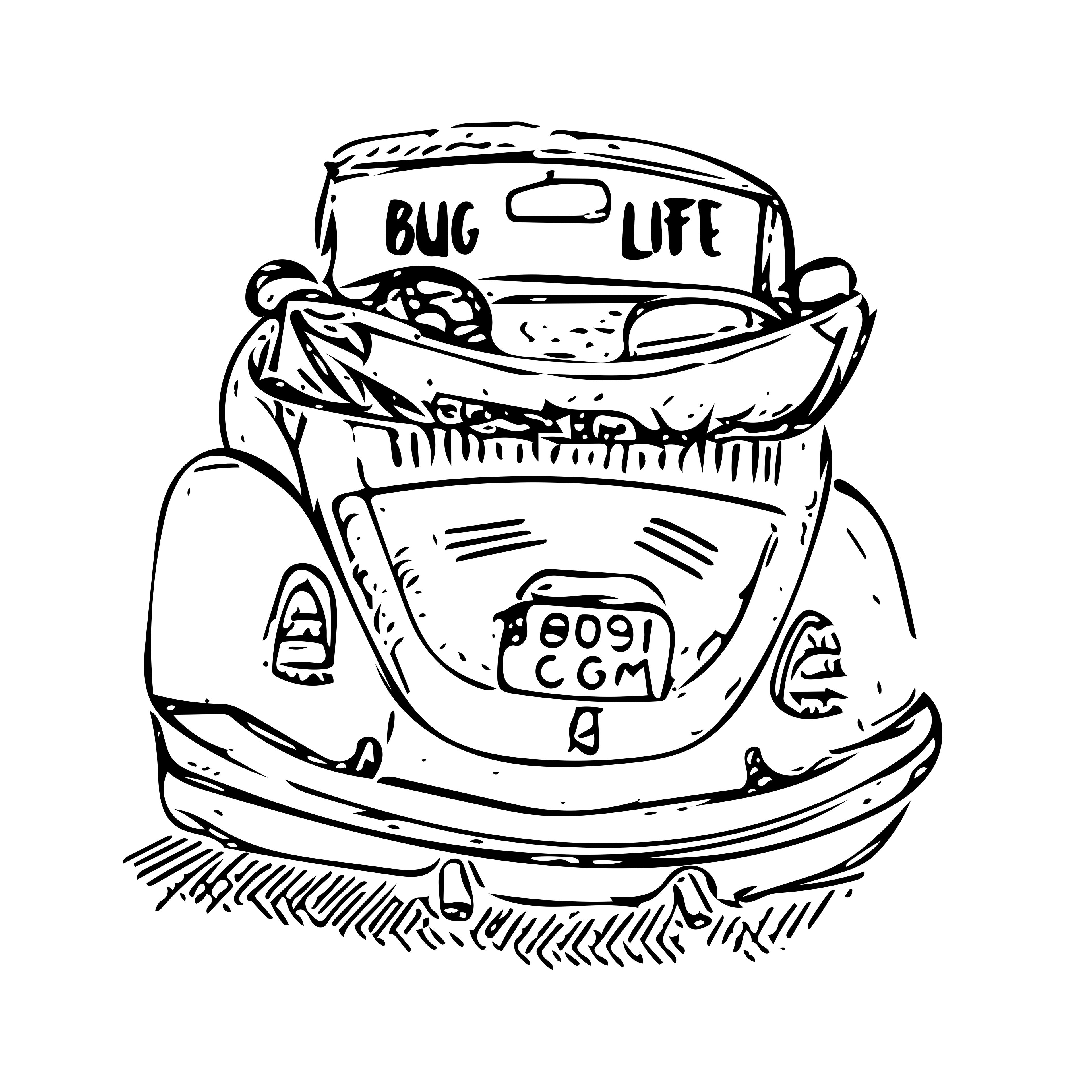 3840x3840 An Illustration Of A Vw Beetle, Turned Into Vector Design