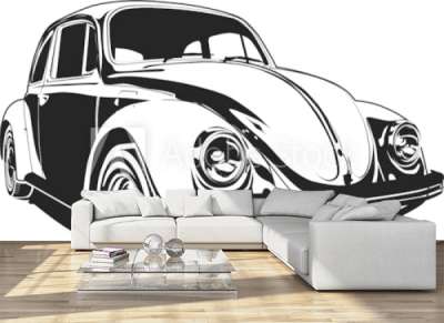 400x291 Vector Vw Bug Wall Mural Brioche Wallpaper Murals