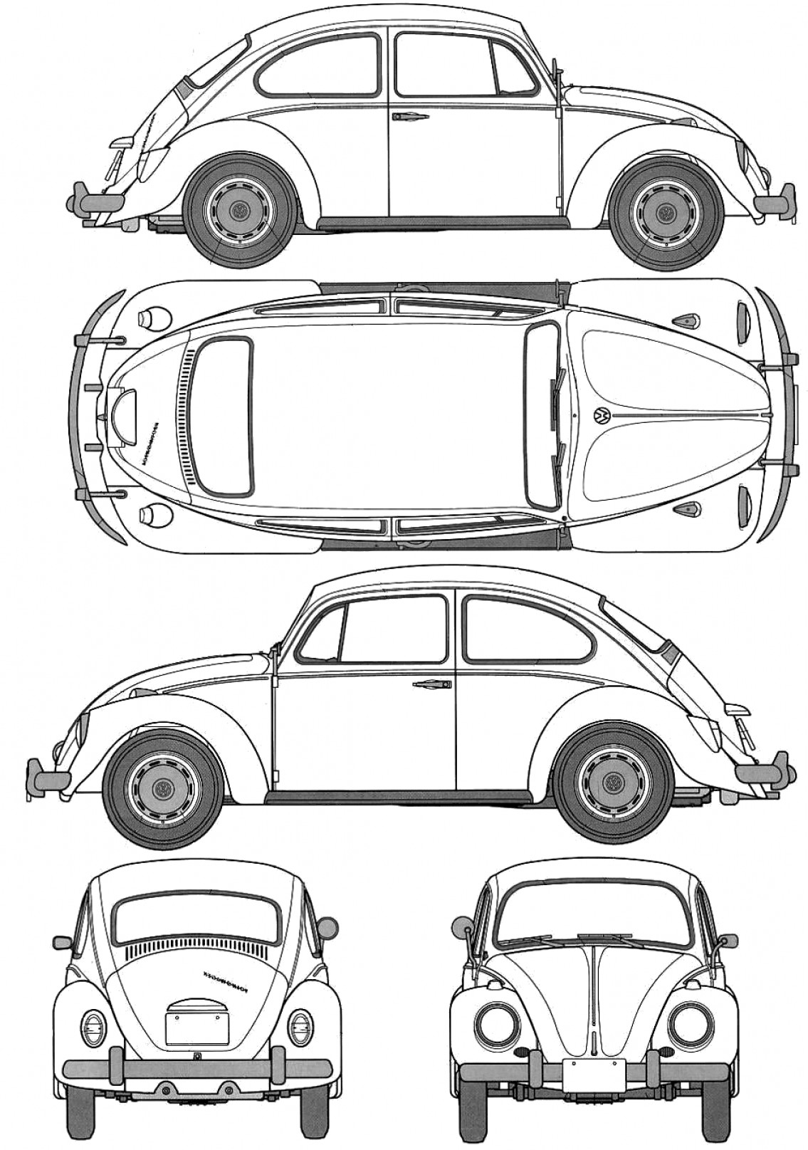 1135x1615 Volkswagen Beetle Type Sedan Blueprints Hoodamathrun
