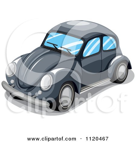 450x470 Clipart Of A Black Vw Slug Bug Car