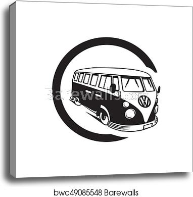 382x390 Vector, Illustration, Silhouette, Vintage, Volkswagen, Van, Bus