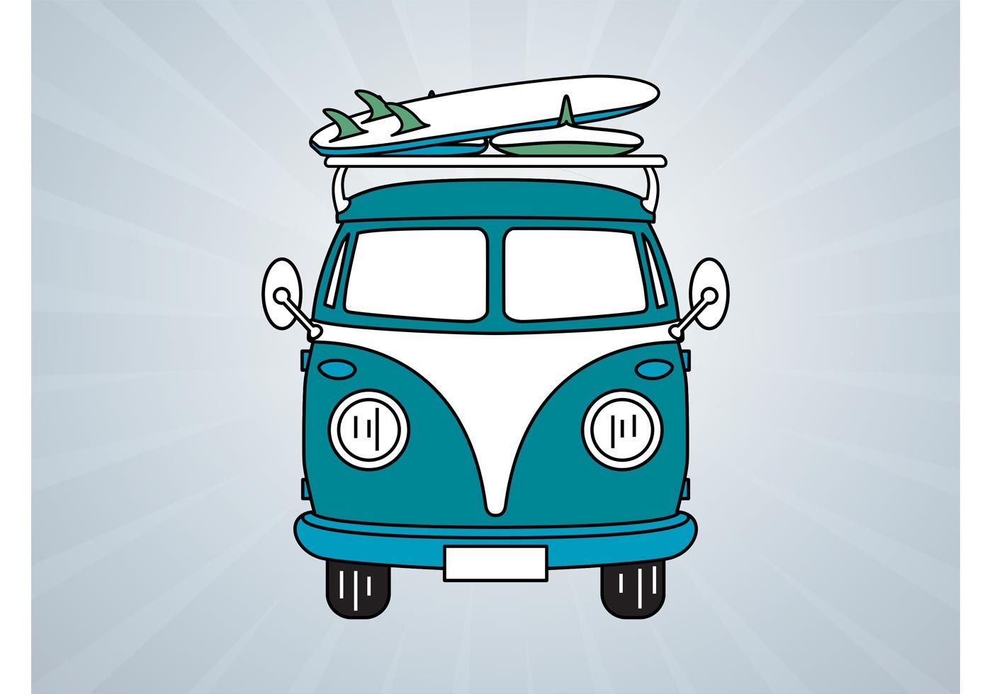 1400x980 Vw Bus Free Vector Art