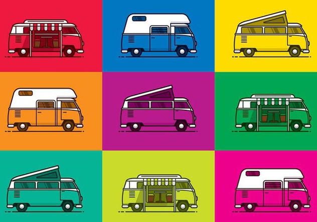 632x443 Bright Vw Camper Vectors Free Vector Download Cannypic