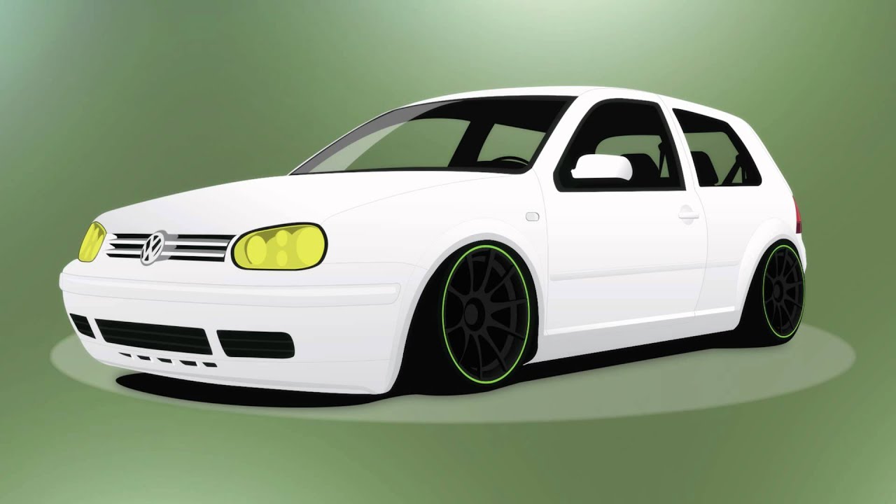 1280x720 Vw Golf Iv Vector Image Animation