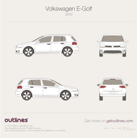 448x450 Volkswagen E Golf Door Hatchback Drawings