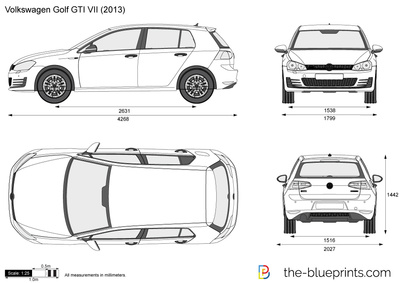 400x283 Volkswagen Golf Gti Vii Vector Drawing