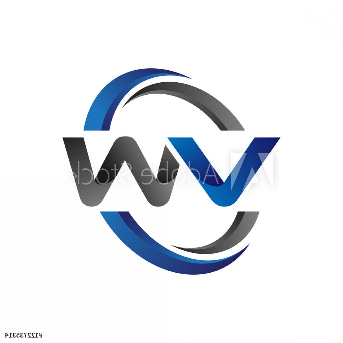 1200x1200 Simple Modern Initial Logo Vector Circle Swoosh Vw F Studiogrfx
