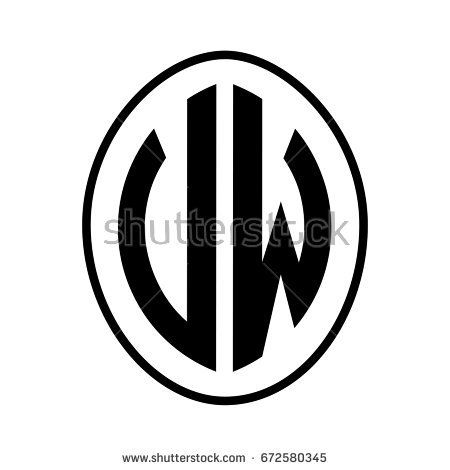450x470 Black Monogram Curved Oval Shape Initial Letter Vw Logo Vector