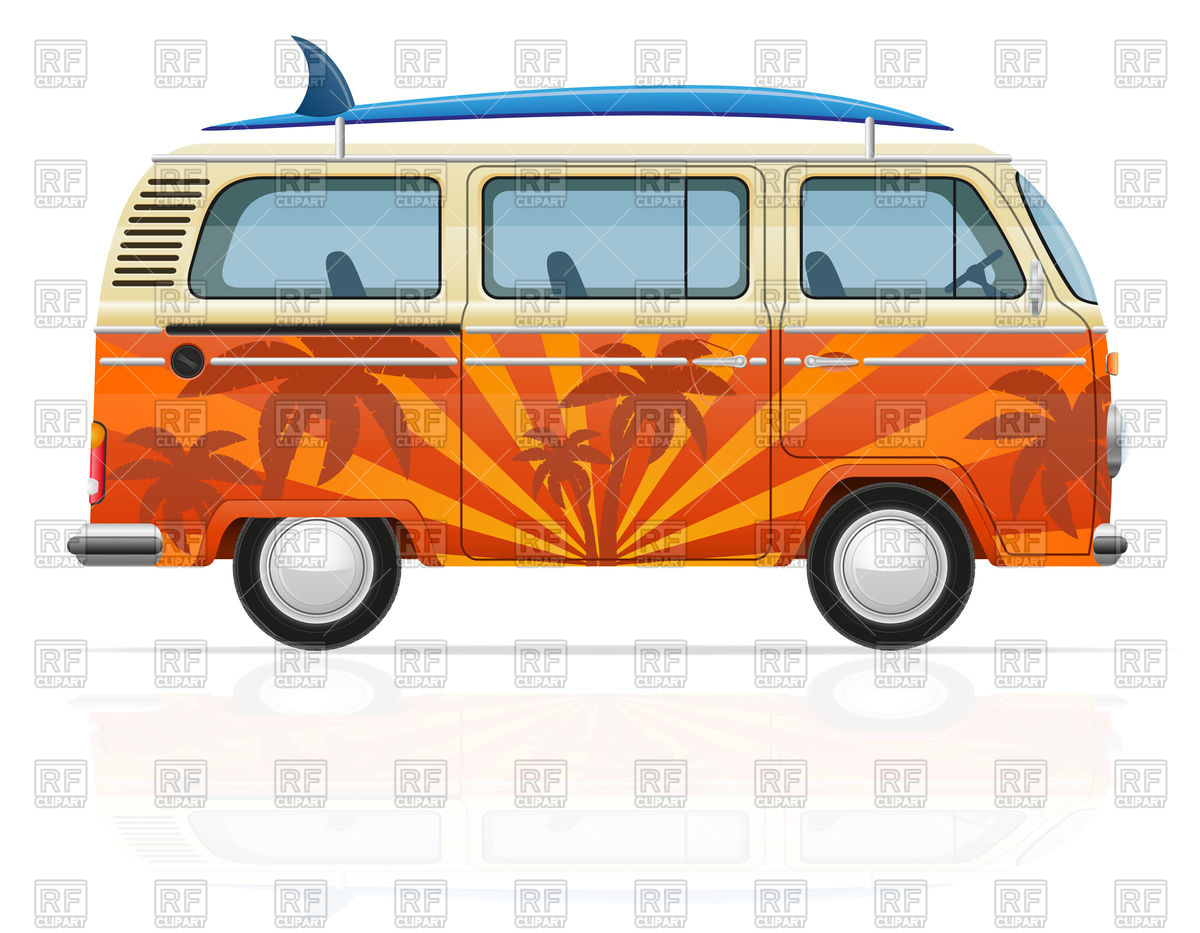 1200x933 Retro Minivan With A Surfboard