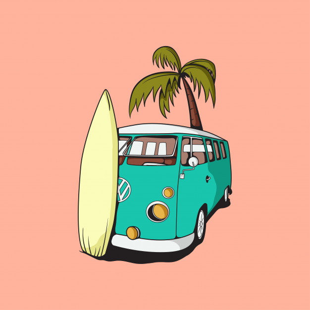 626x626 Summer Van Vector Premium Download