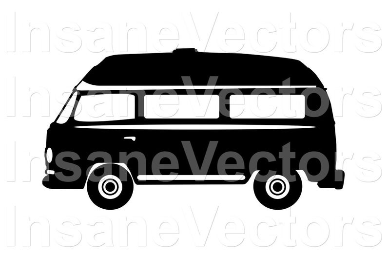 794x529 Vw Van Vector Silhouette Clip Art Image Van Vector Van Etsy