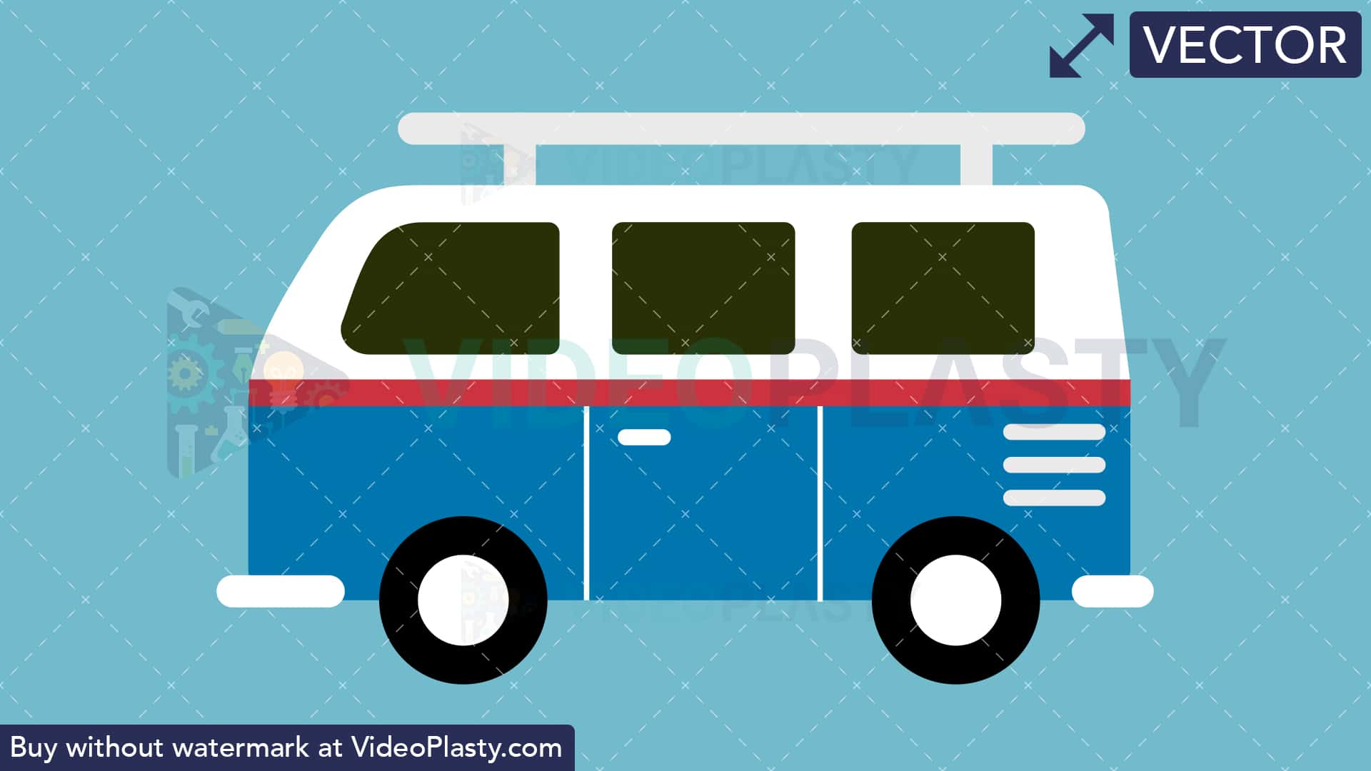 1920x1080 Volkswagen Van Flat Icon