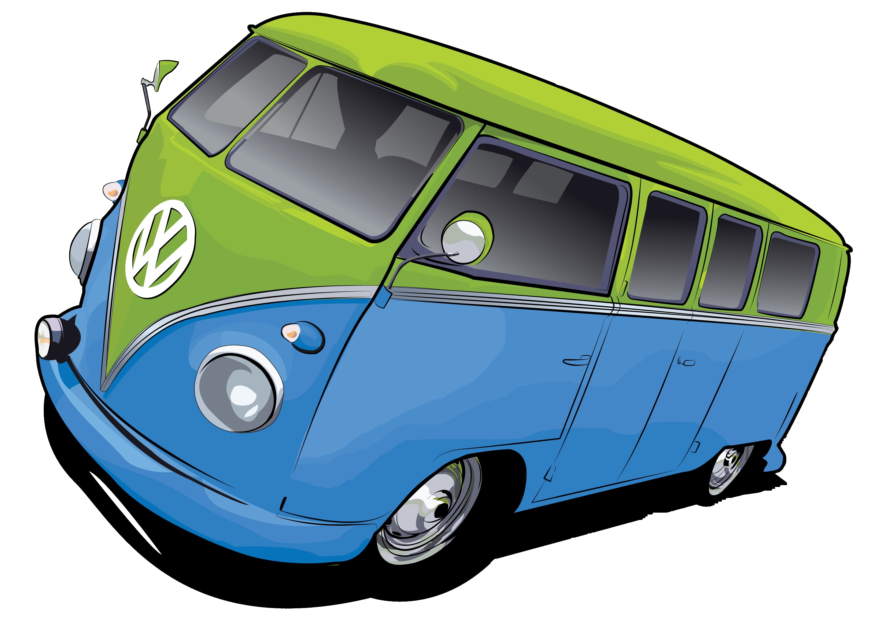 2862x2025 Vw Bus Karikatur Group With Items