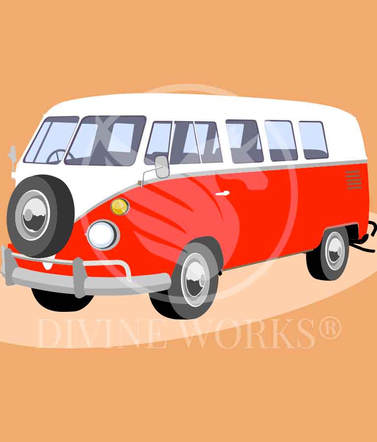 768x900 Free Tourist Van Vector Illustration