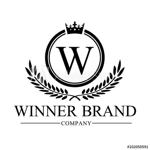 500x500 Winner Brand, W Letter Logo,crest Logo,luxury Brand Identity