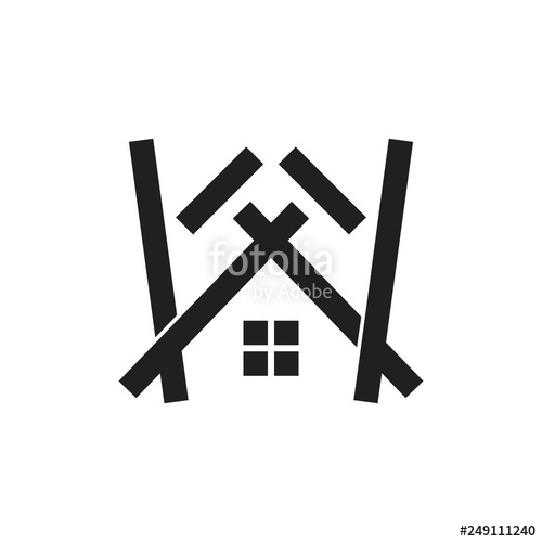 500x500 Letter W House Design Lines Logo Vector Stock Image And Royalty