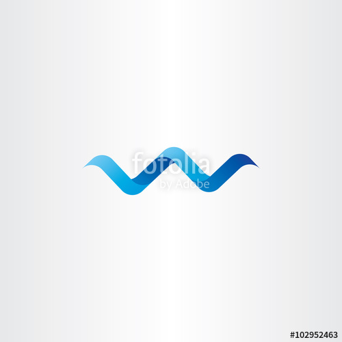 500x500 Water Wave Spiral Letter W Vector Logo Icon Stock Image