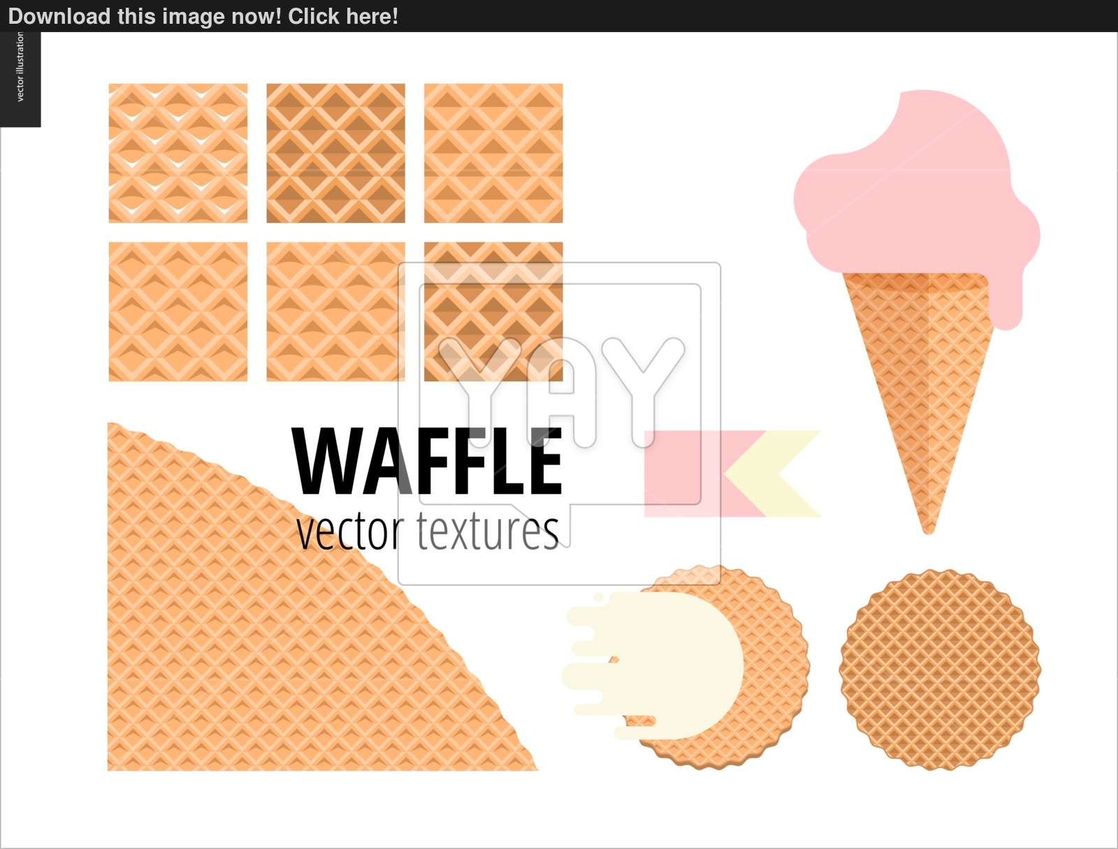 1600x1215 Vector Illustration Of Six Seamless Waffle Patterns Vector