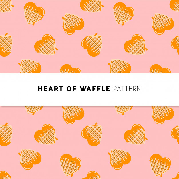 626x626 Heart Of Waffle Pattern Vector Premium Download