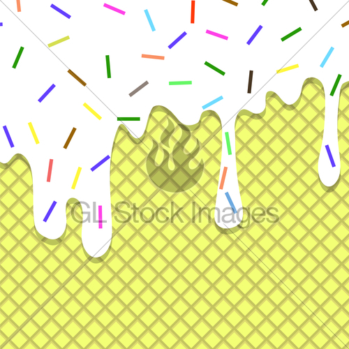 Vector Glazed White Texture Waffle And Colored Sprinkles Gl 500x500 Vector Glazed White Texture Waffle And Colored Sprinkles Gl