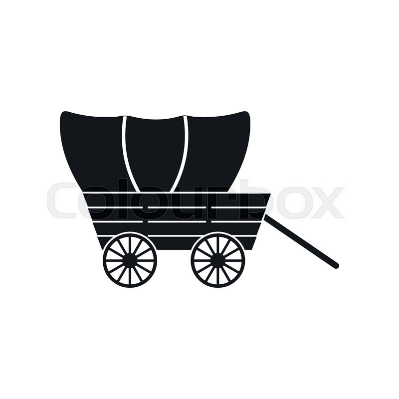 800x800 Western Covered Wagon Black Simple Stock Vector Colourbox