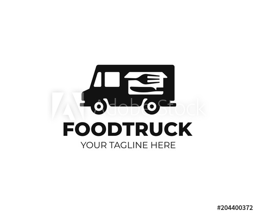 500x417 Food Truck Logo Template Street Food Wagon Vector Design Retro