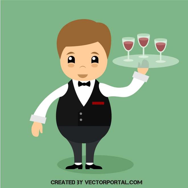 660x660 Waiter Vector Image